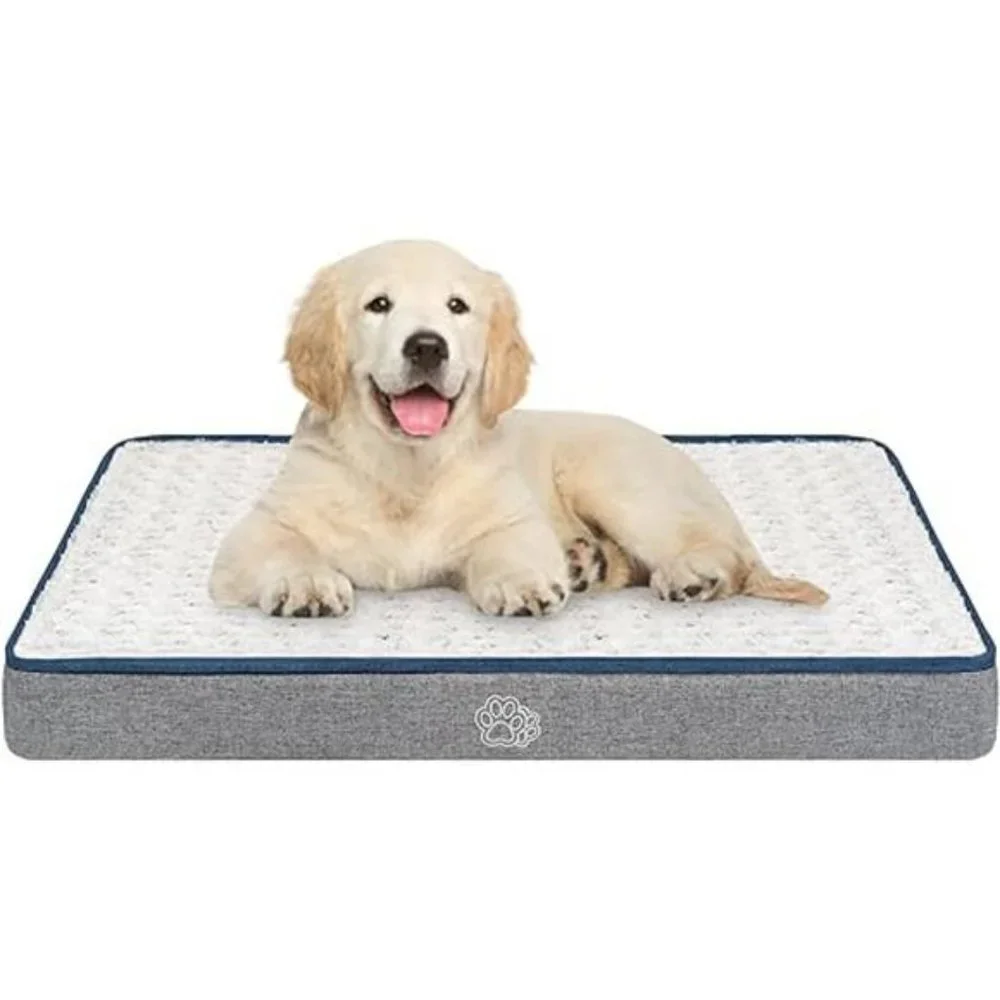 Water-Repellent DogBed for Crate Pad Reversible Cool &Warm,PetBeds with Washable